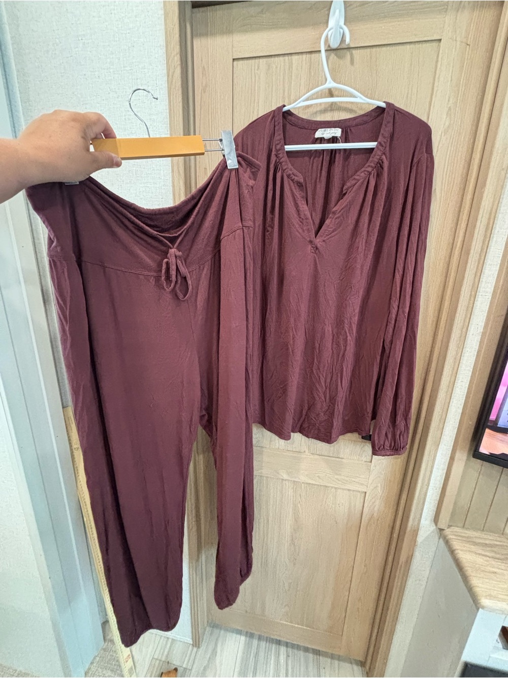 Barefoot Dreams Womens Lounge Set Size 2X Maroon Pyjamas PJs Loungewear